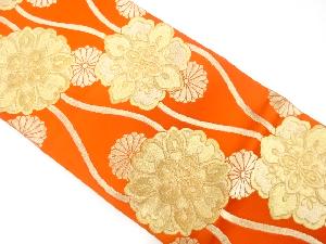 アンティーク　花立涌模様織出し袋帯（着用可）